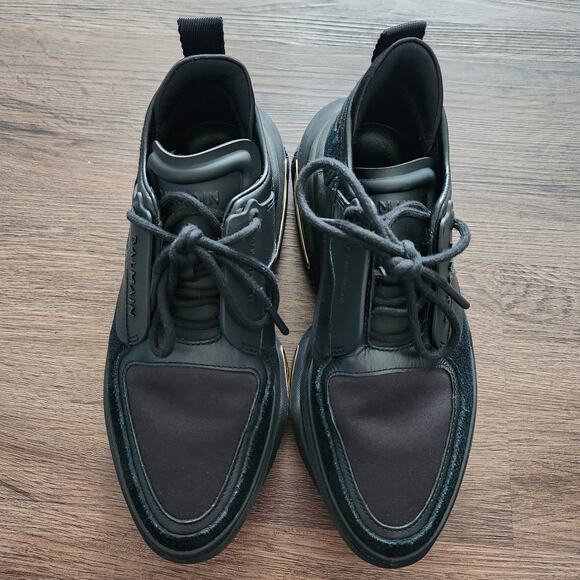 Authentic Balmain B-Bold low-top sneakers Black 7 Designer Grunge Futuristic - Picture 2 of 14